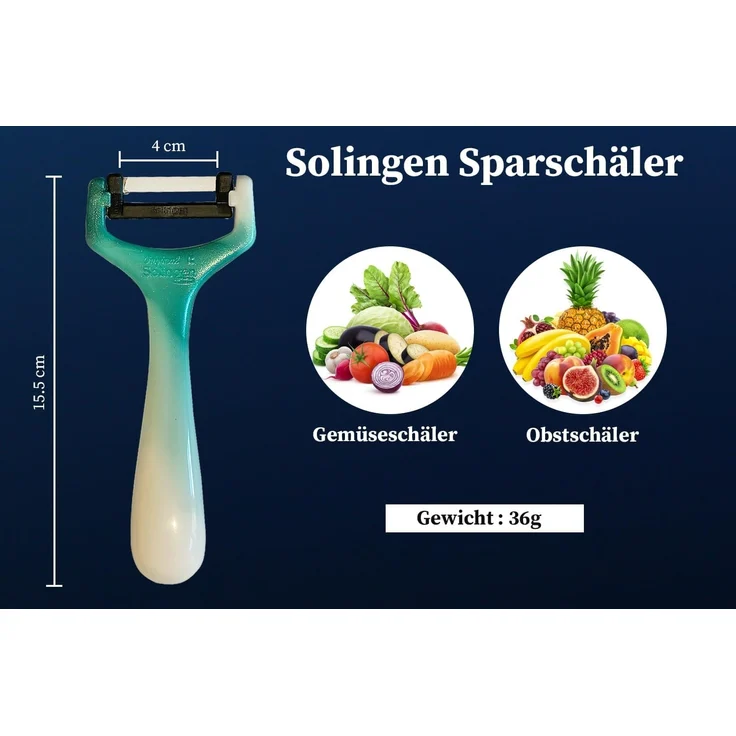 SMI Sparschäler SMI Solingen Sparschäler für Küche Gemüseschäler Kartoffelschäler, (1-tlg), Grün-Weiß – Bild 2