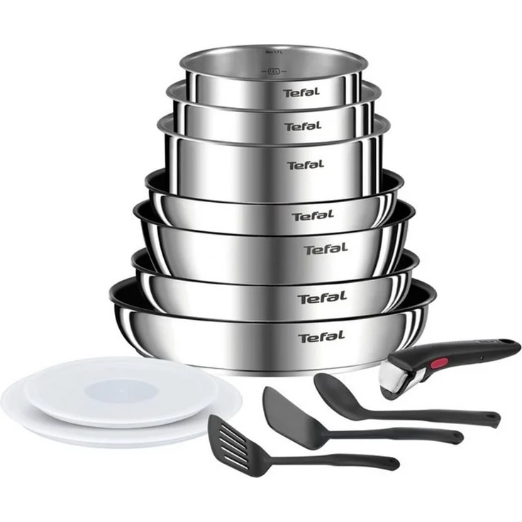 Tefal Topf-Set Tefal Ingenio Emotion Kochgeschirr, 13-teilig, Edelstahl, stapelbar, Edelstahl (13-tlg), Titanium X2 Beschichtung – Bild 4