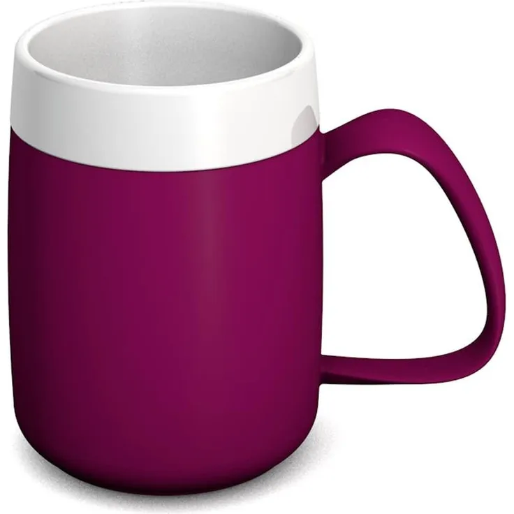 Ornamin Thermobecher 260 ml brombeer doppelwandige Tasse aus Kunststoff hält Getränke lang in der gewünschten Temperatur Isolierbecher Thermotasse