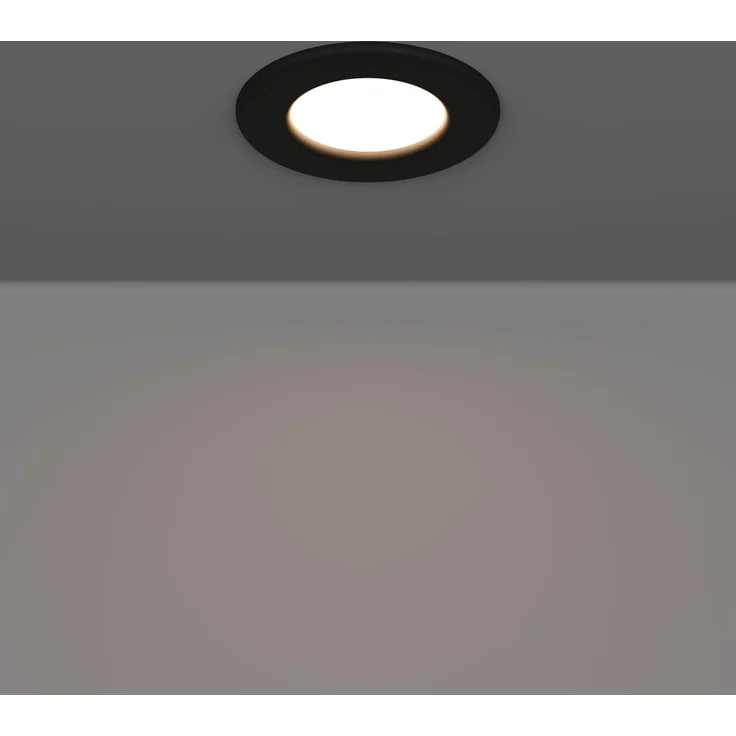 EGLO connect.z 3er-Set Smart-Home LED Bad-Einbaustrahler Fueva 6-Z, flach, Ø 8,6 cm, ZigBee, App und Sprachsteuerung Alexa, RGB, warmweiß-kaltweiß, dimmbar, Metall Einbauspot schwarz, IP44 – Bild 3
