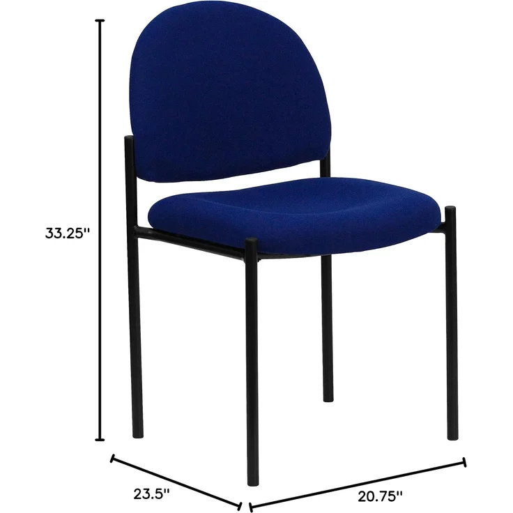 Flash Furniture Comfort Stackable Side Reception Chair, Steel, Navy Fabric, 66. 04x49. 53x19. 05 cm – Bild 2