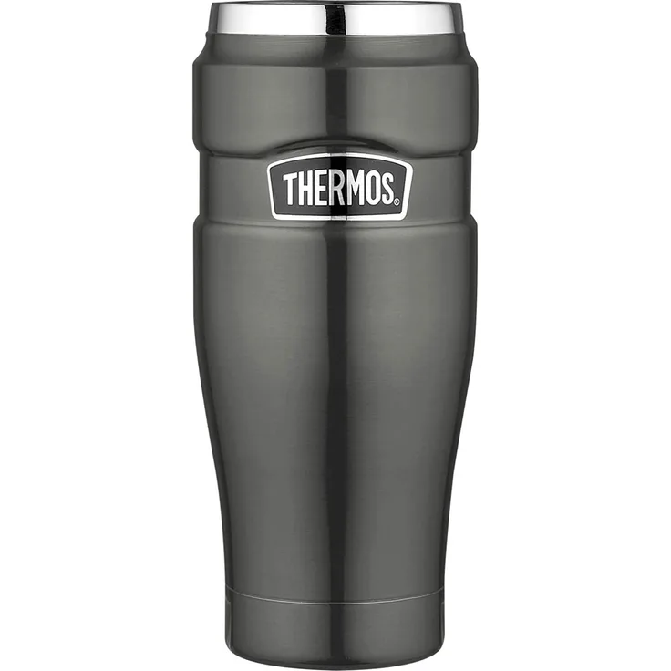 THERMOS 4002. 218. 047 Coffee-to-Go Thermobecher Stainless King, Edelstahl Cool Grey 0,47 l, 7 Stunden heiß, 18 Stunden kalt, BPA-Free