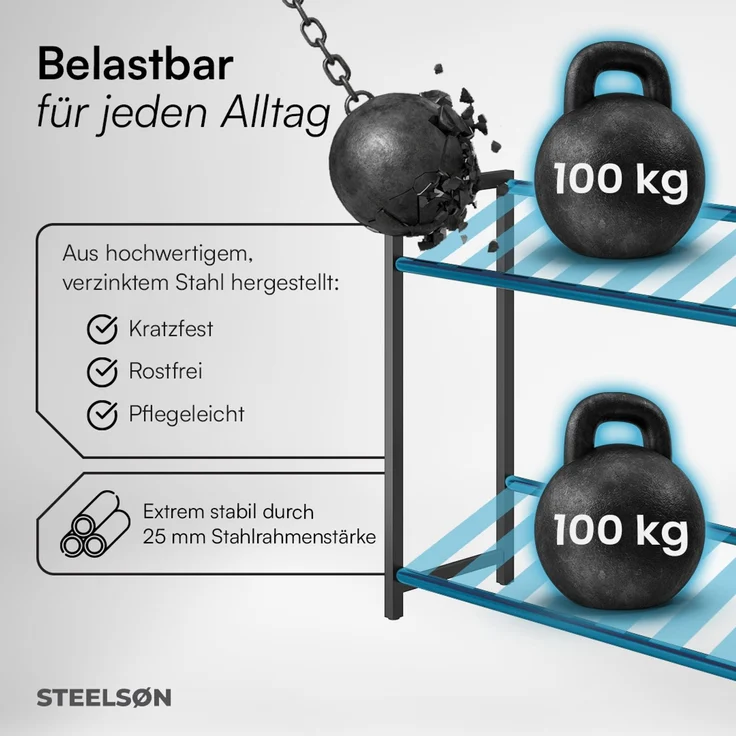 STEELSØN 'Macondo' Getränkekistenregal, Metall, schwarz, 85x105x33 cm, Getränkeregal für 6 Kisten – Bild 6