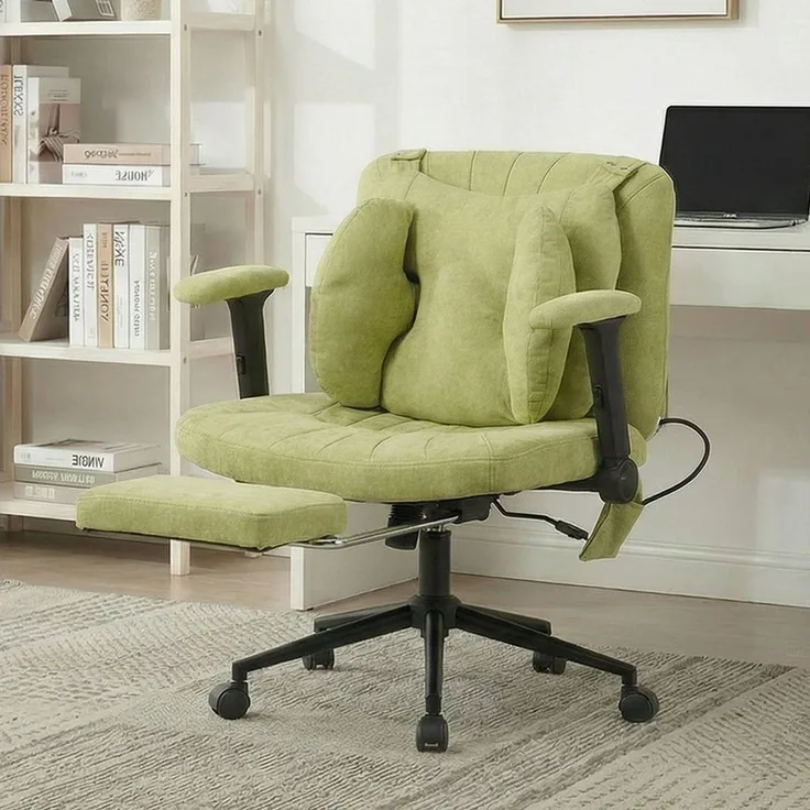 Sinaopus Drehstuhl Bürostuhl ergonomisch mit Air-Lordosenstütze und Rollen, Breiter Sitz, weich gepolstert und bis 150 kg belastbar