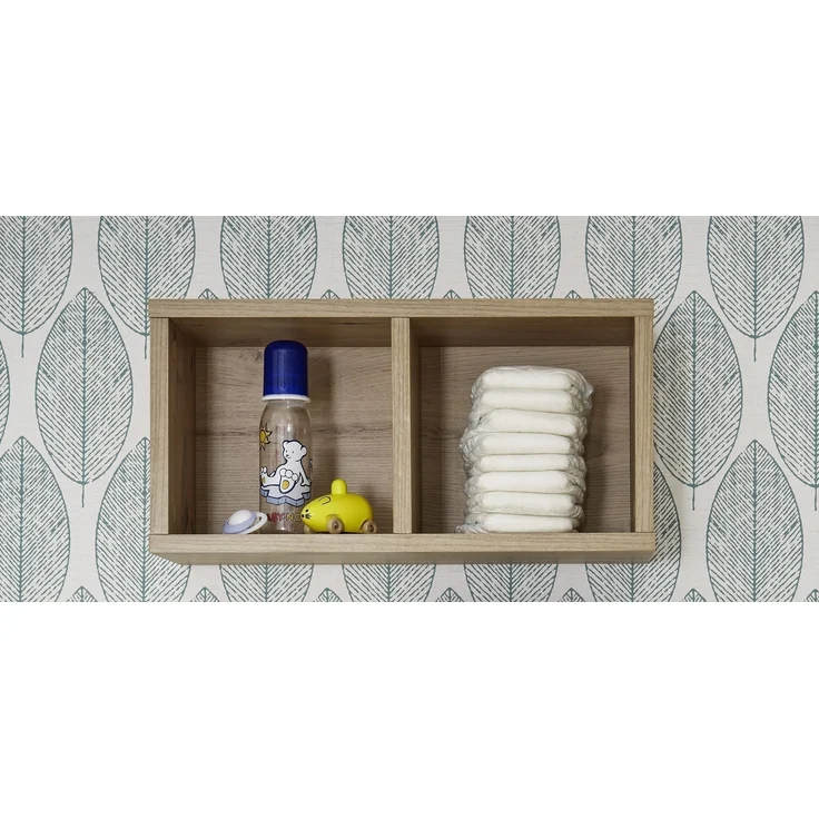 Hängeregal >Filou< 2 Fächer, Artisan Eiche Dekor - 25x50x20cm (BxHxT) – Bild 3