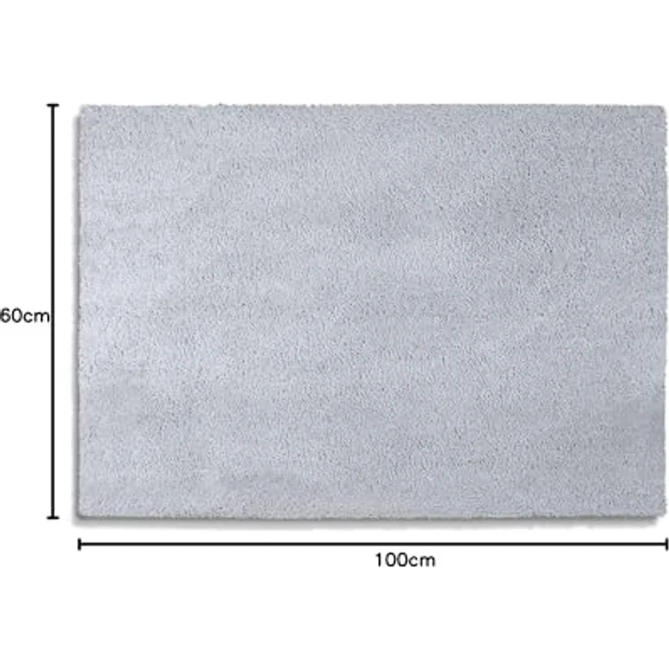 casa pura Shaggy Badematte Silbergrau, rutschfester & waschbarer Badezimmerteppich, 60x100 cm, extrem weich und saugfähig – Bild 2