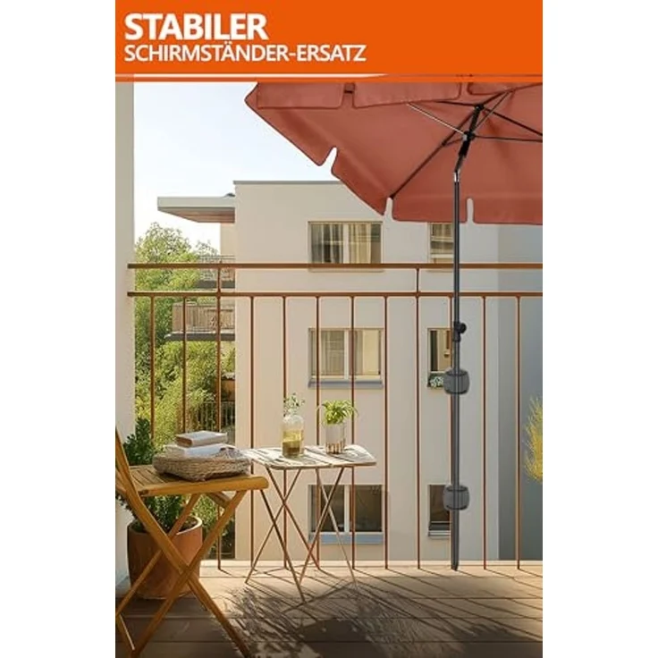 4smile Sonnenschirm Balkon SunnyShade, 200x125 cm, Orange - UPF 50+ Sonnenschirm rechteckig als Sonnenschutz Balkon - SunnyEasy Balkon-Schirm mit 2 x Sonnenschirmhalter + Sonnenschirmhülle – Bild 4