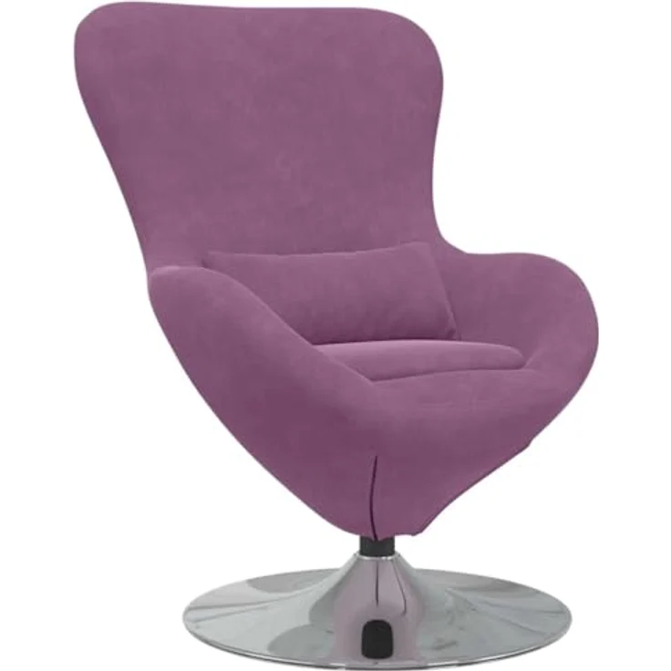 vidaXL Eiersessel Lila Samt 42002735 – Bild 2