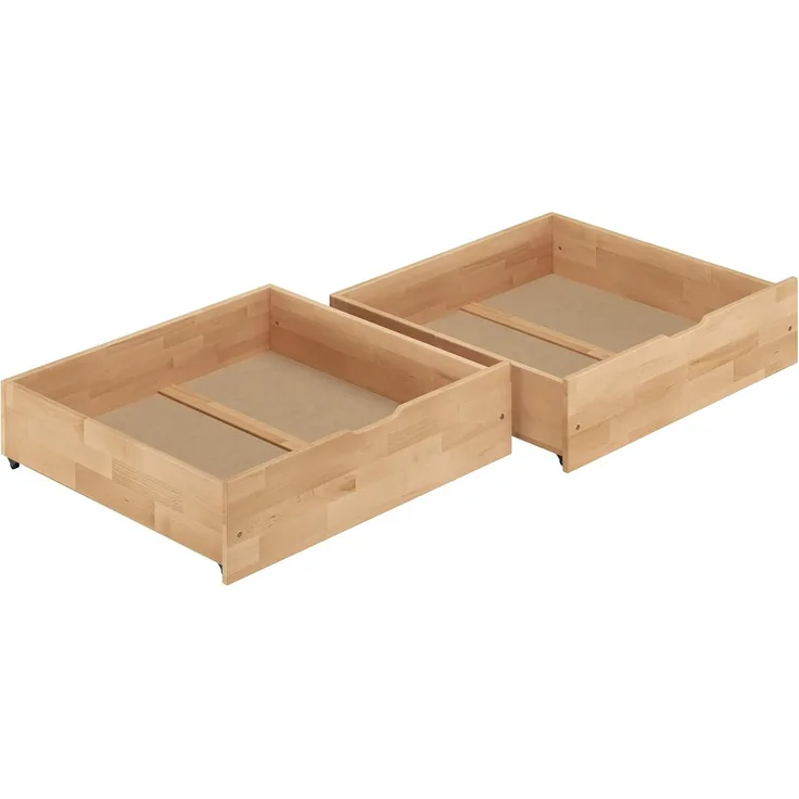 Einzelner Bettkasten für Bett, Buche farblos lackiert