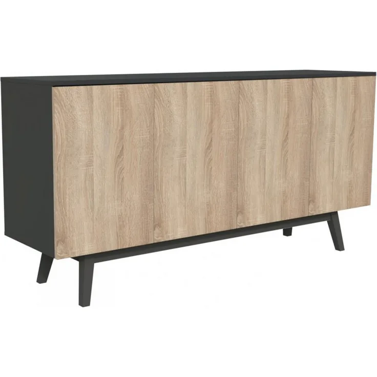 Weber Industries Sideboard, Rechteckig, 4 Türen, 2 Innenschubladen, Mehrfarbig, Holzwerkstoff, 160x80x42 cm