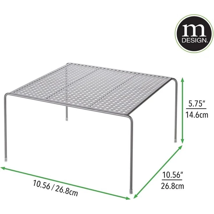mDesign Geschirrablage Küchenregal Aufbewahrung Organizer 4er Set Metall Graphit – Bild 2