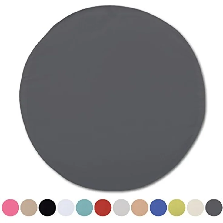 Kissenhülle Dekokissen Kissenbezug Microfaser - viele Größen und Farben Anthrazit Ø 60 cm – Bild 2