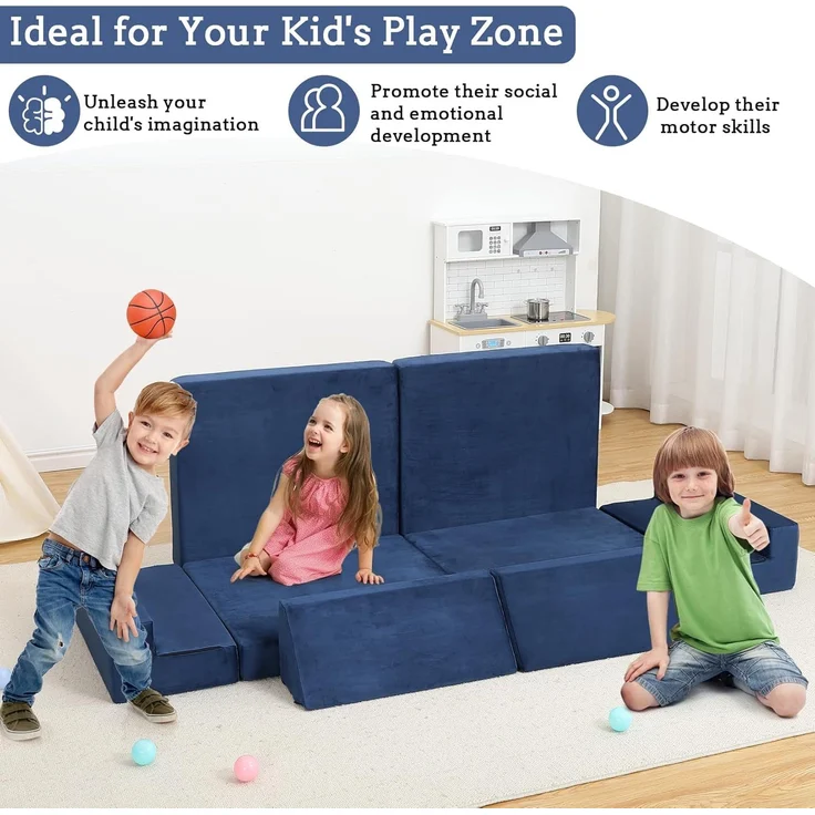 GarveeLife Spielsofa für Kinder – 8 Stück Bausteine aus Schaumstoff – anpassbar – weiche Möbel für Jungen und Mädchen – Entwicklung der Intelligenz – Bild 8