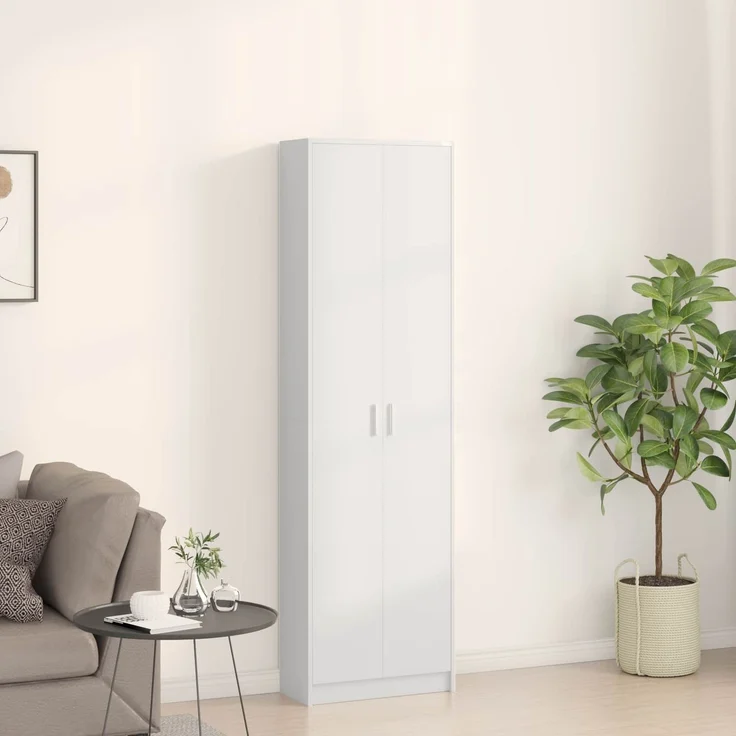 vidaXL Kleiderschrank mit Regal, Holzwerkstoff Weiß, 55 x 25 x 189 cm – Bild 4