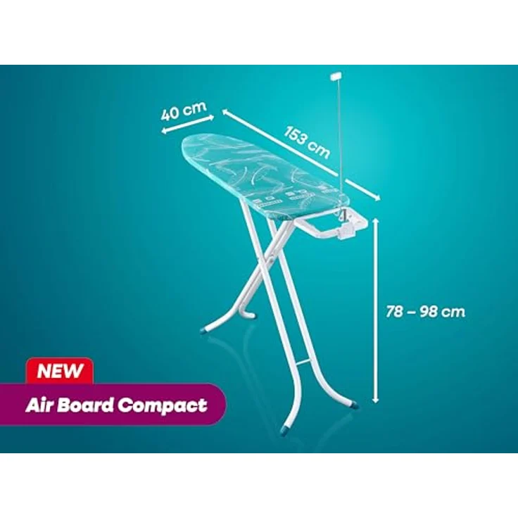 Leifheit Bügelbrett Air Board M Compact, höhenverstellbar 78-98 cm, Bügelfläche 120 x 38 cm, Zwei-Seiten-Bügeleffekt, ultraleicht mit Thermo-Reflect-Bezug – Bild 7