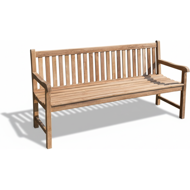 Stabile Gartenbank Picadelly 180 cm in Premium Teak mit Armlehne