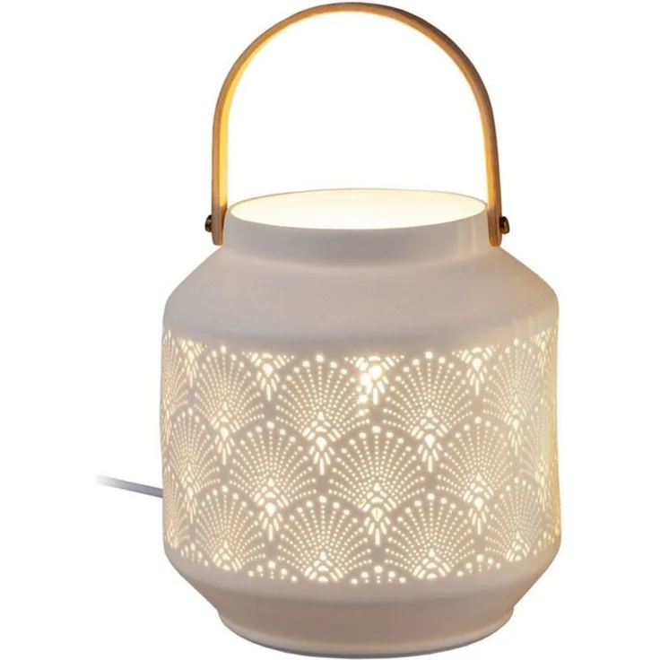 formano Tischleuchte Tischlampe Ø 18 x 24 cm Keramik Weiß, ohne Leuchtmittel, Dekoleuchte – Bild 1