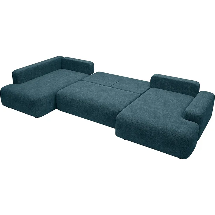 Vente-unique - DAVISO Sofa Stoff Blau - B 204 cm x H 87 cm x L 360 cm – Bild 4