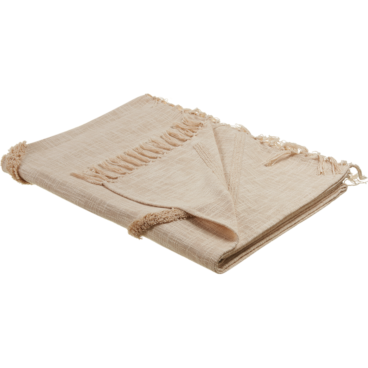 Kuscheldecke JAUNPUR Baumwolle 130 x 180 cm Beige