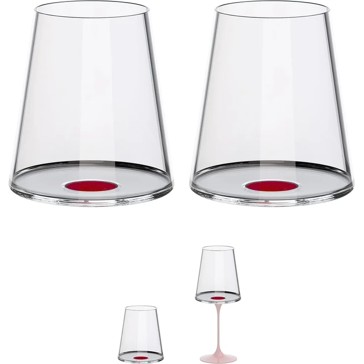 Trebonn SplitGlass Rotweinglas 450 ml Rot 2er-Set – Bild 1