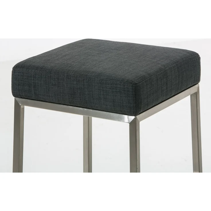 2er Set Barhocker BIDAN - Stoff Dunkelgrau 37x37x85 cm | Barstuhl Mit Lehne Tresenhocker Tresenstuhl Kneipenhocker Kneipenstuhl – Bild 3