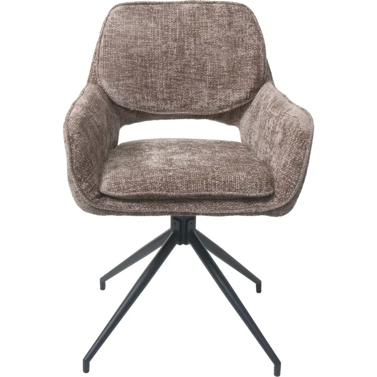 2er-Set Esszimmerstuhl HWC-N74, Küchenstuhl, drehbar Auto-Return, Stoff Chenille (490g/m²) ~ braun – Bild 7