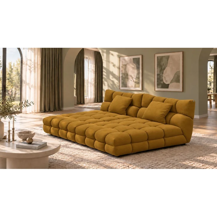 KAWOLA Big Sofa AMIA Stoff cognac 86 x 178 x 290 cm – Bild 5
