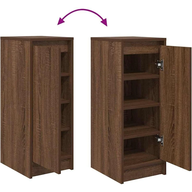 vidaXL Schuhregal Braun Eichen-Optik 29,5x34x76 cm Holzwerkstoff 861865 – Bild 8
