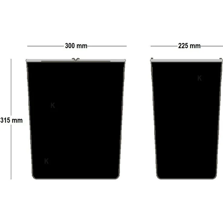 EKOTECH Einbaumülleimer Ekotech Ersatzeimer 2x 16 Liter für Aladin o Ekko schwarz – Bild 2