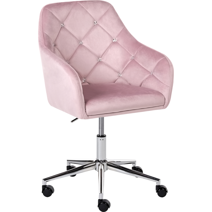 Schreibtischstuhl VELORIA Samtstoff Pastellrosa
