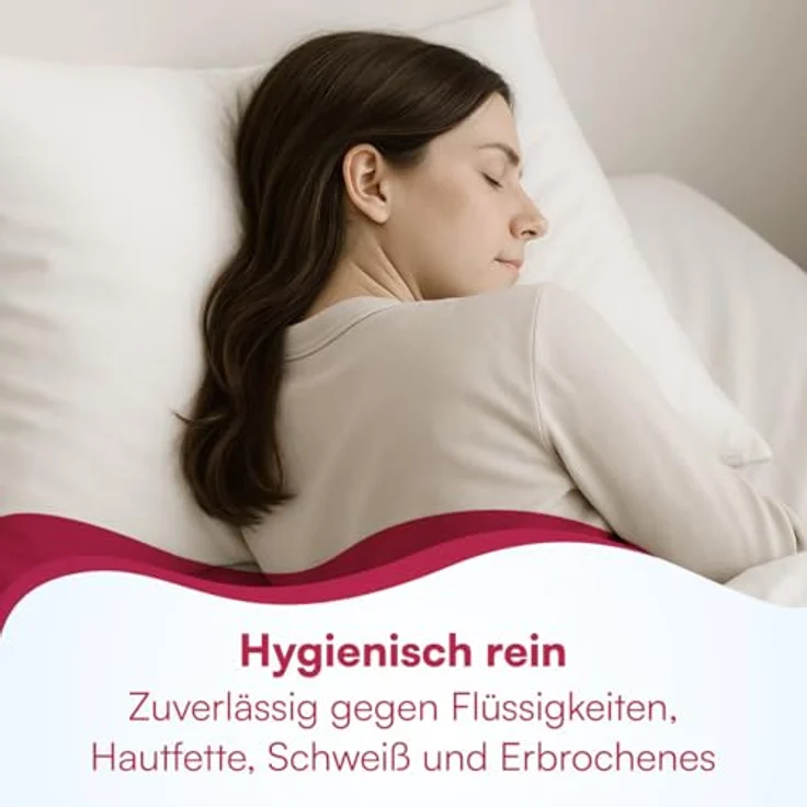 Clinotest Kissenbezug Wasser- und Milbendicht, (1 Stück), Kissenschoner hypoallergen & atmungsaktiv, PU-Bezug waschbar bei 90°C – Bild 5