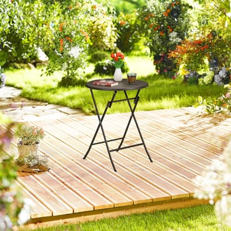 Runder Gartentisch in Rattan-Optik – Bild 3