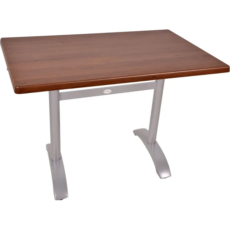 Bistrotisch Set Bennet 110x70cm Tischgestell Aluminium silber matt Garten Tisch