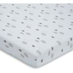 FabiMax Jersey Spannbettlaken für Beistellbett und Wiege, 90 x 55 cm, hellgrau / graue Wolken