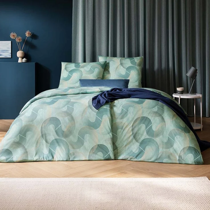 Estella Interlock Jersey Bettwäsche Tobias 6543-520 mint 135x200 – Bild 1