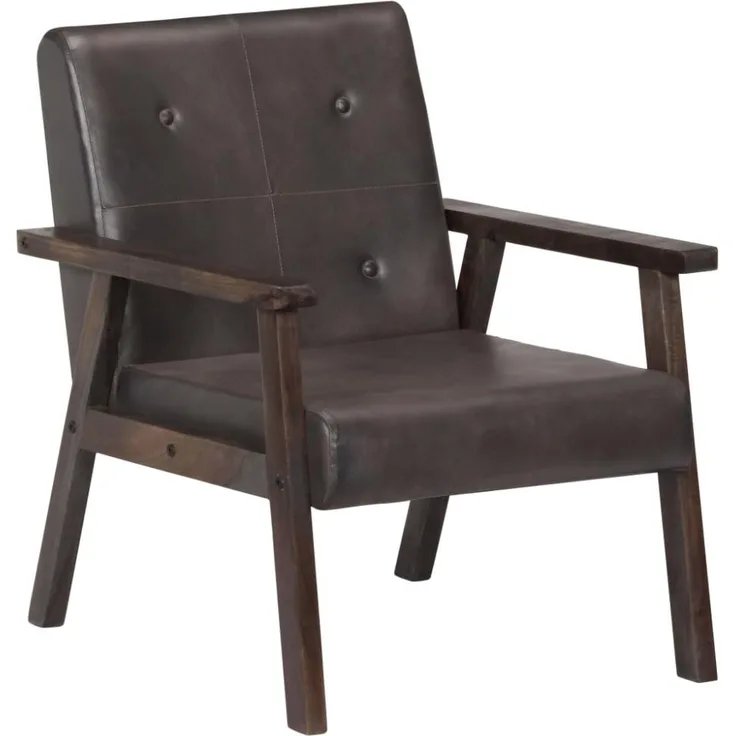 vidaXL Sessel Grau Echtleder [247643]
