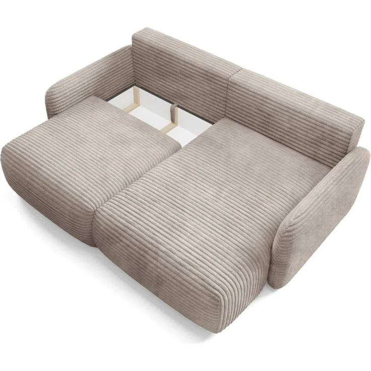 Ecksofa Schlafsofa Sofa SIMONE in Stoff Ambience Taupe Ottomane Rechts – Bild 4