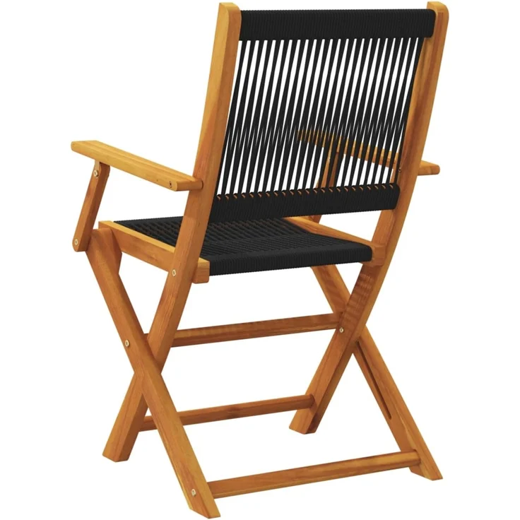 vidaXL Klappstühle, 8 Stück, schwarzes Massivholz Akazie 3214567 – Bild 6