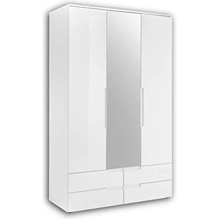 Kleiderschrank Spirit / Spice, Holzwerkstoff, Weiß, 126 x 208 x 57 cm