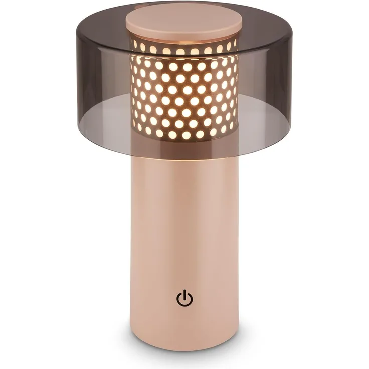 Briloner Leuchten LED Tischleuchte Akku Stufenlos dimmbar Touchfunktion Kabellos, LED fest integriert, Warmweißes Licht USB-C Ladung 150mm Durchmesser 190mm Höhe