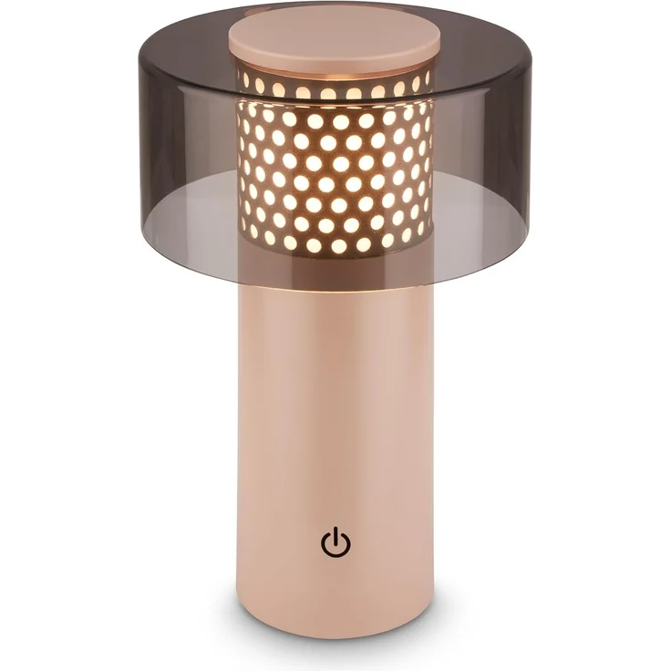 Briloner Leuchten LED Tischleuchte Akku Stufenlos dimmbar Touchfunktion Kabellos, LED fest integriert, Warmweißes Licht USB-C Ladung 150mm Durchmesser 190mm Höhe – Bild 1