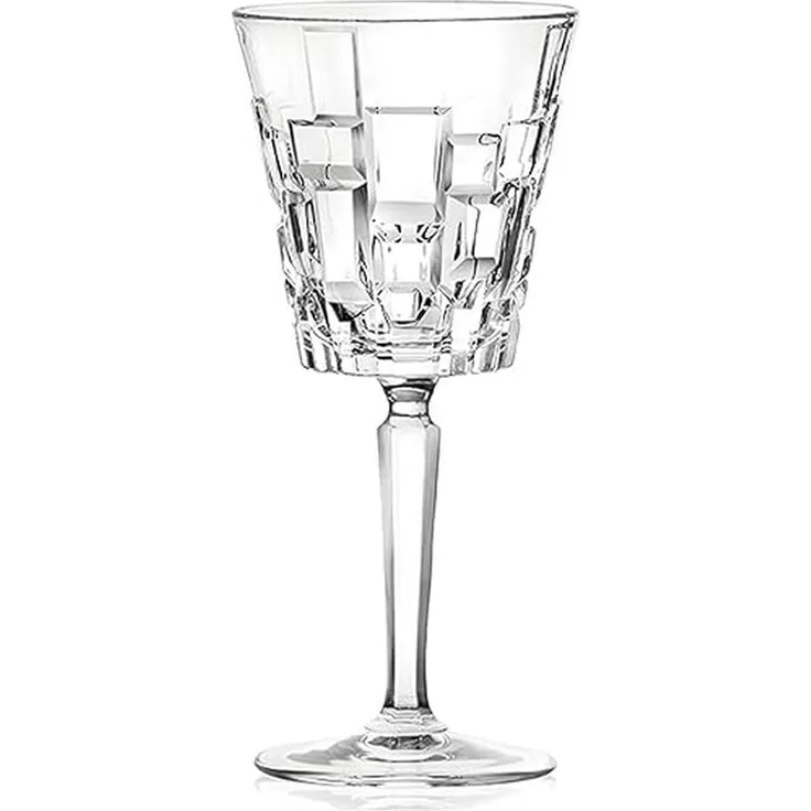 RCR 27435020006 Etna Weingläser 6er Set, Kristallglas, einzigartiges und modernes Design, Geschenk für neue Hausbesitzer, Geburtstage, Anlässe, für Rot- und Weißwein, 280 ml