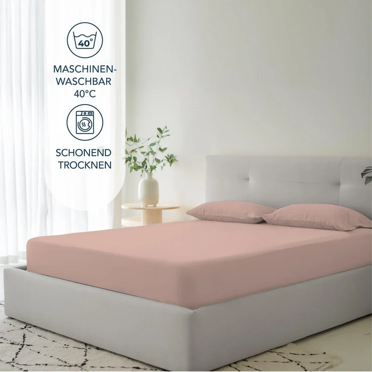 Dreamzie Spannbettlaken 100x200 cm - 35 cm Tiefe Tasche - 100% Mikrofaser Bettlaken - Hell-Pink, Schadstoffgeprüft(Oeko TEX), Bettlaken mit Gummizug – Bild 5