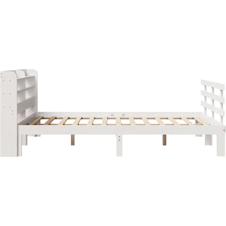 Doppelbett, Bettgestell Modernen mit Kopfteil ohne Matratze Weiß 140x200 cm d1011e – Bild 7
