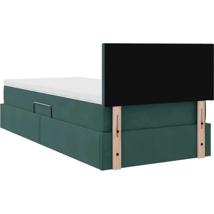 vidaXL Aufbewahrungsbett mit Kopfteil Dunkelgrün 90 x 190 cm Samt 3370668 – Bild 11