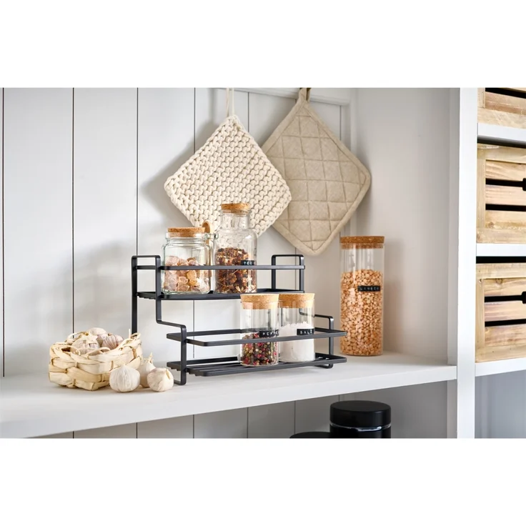 HTI-Living 2 Ebenen Regal Metall schwarz – Bild 5