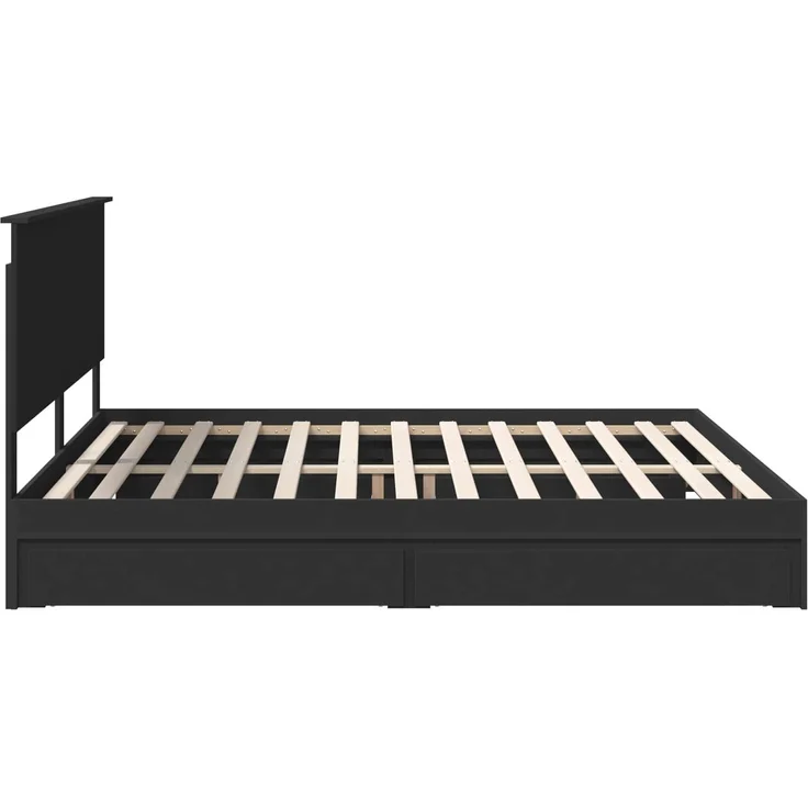 vidaXL Aufbewahrungsbett Schwarz 200 x 200 cm Holzwerkstoff 3411174 – Bild 8
