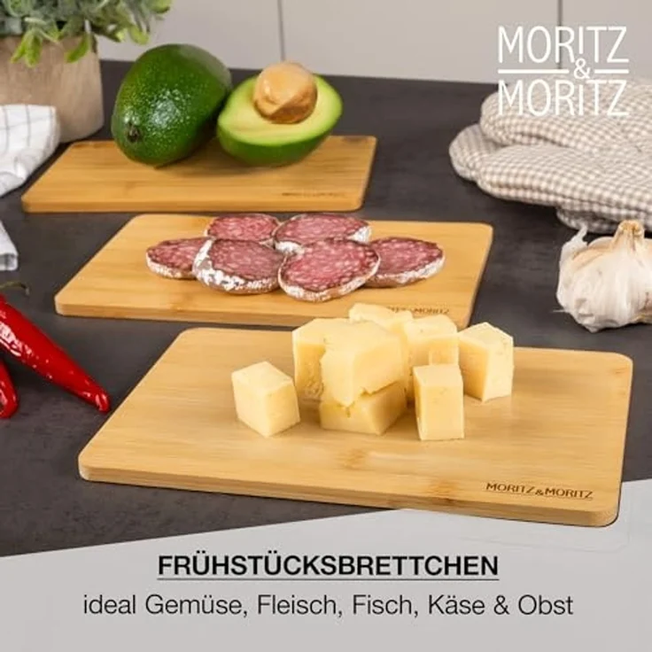 Moritz & Moritz Schneidebrett Schneidebretter, 6er Set, Bambus, 22x14 cm – Bild 6