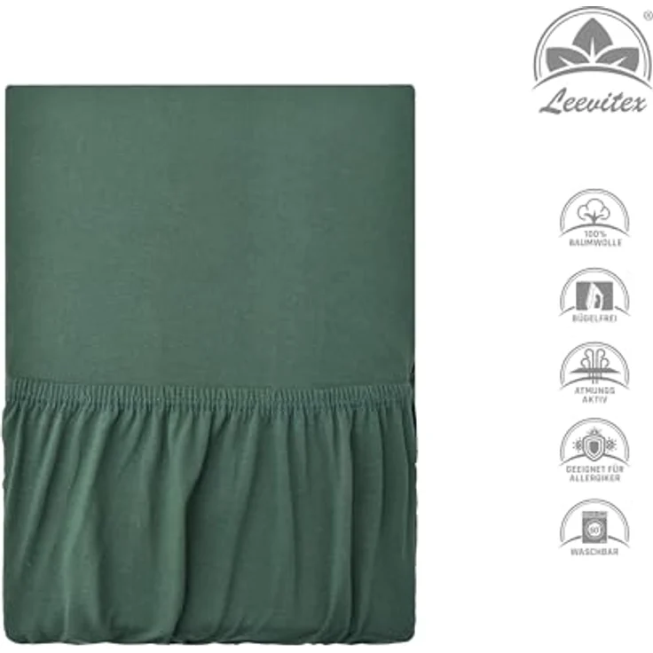 leevitex® Spannbettlaken Luxus Elasthan Jersey Spannbettlaken, Gummizug: Rundum-Gummizug – Bild 6
