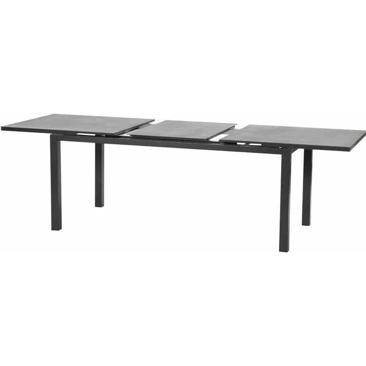 Miros Ausziehtisch 180/240x90x76 cm Gestell Aluminium anthrazit, Tischplatte Spraystone anthrazit – Bild 2
